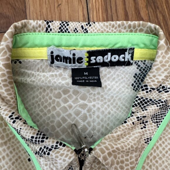Jamie Sadock 1/4 Zip Golf Polo Snakeskin Sleeveless Tennis Pickleball Size M - Picture 3 of 4